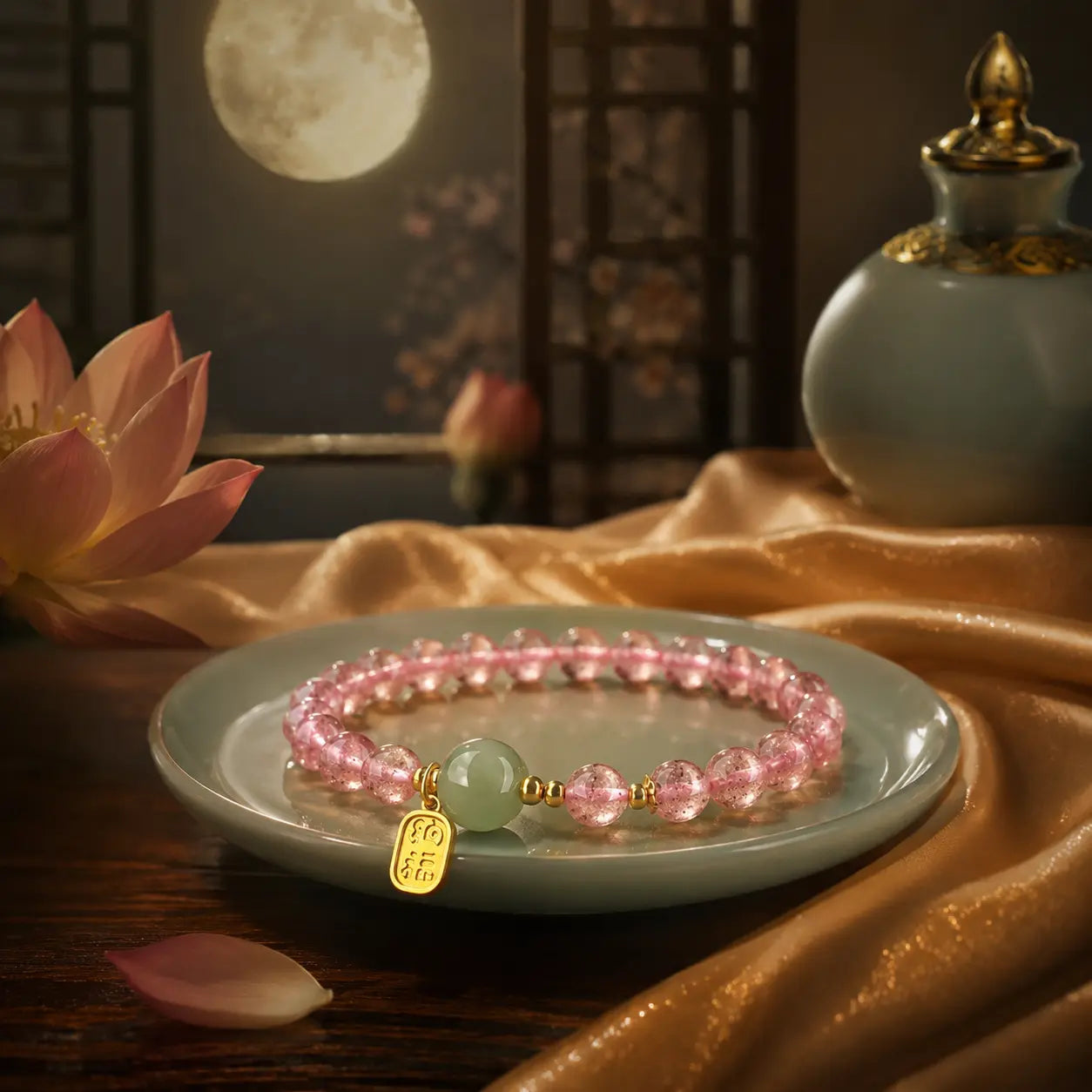 Blush Jade Fortune Bracelet