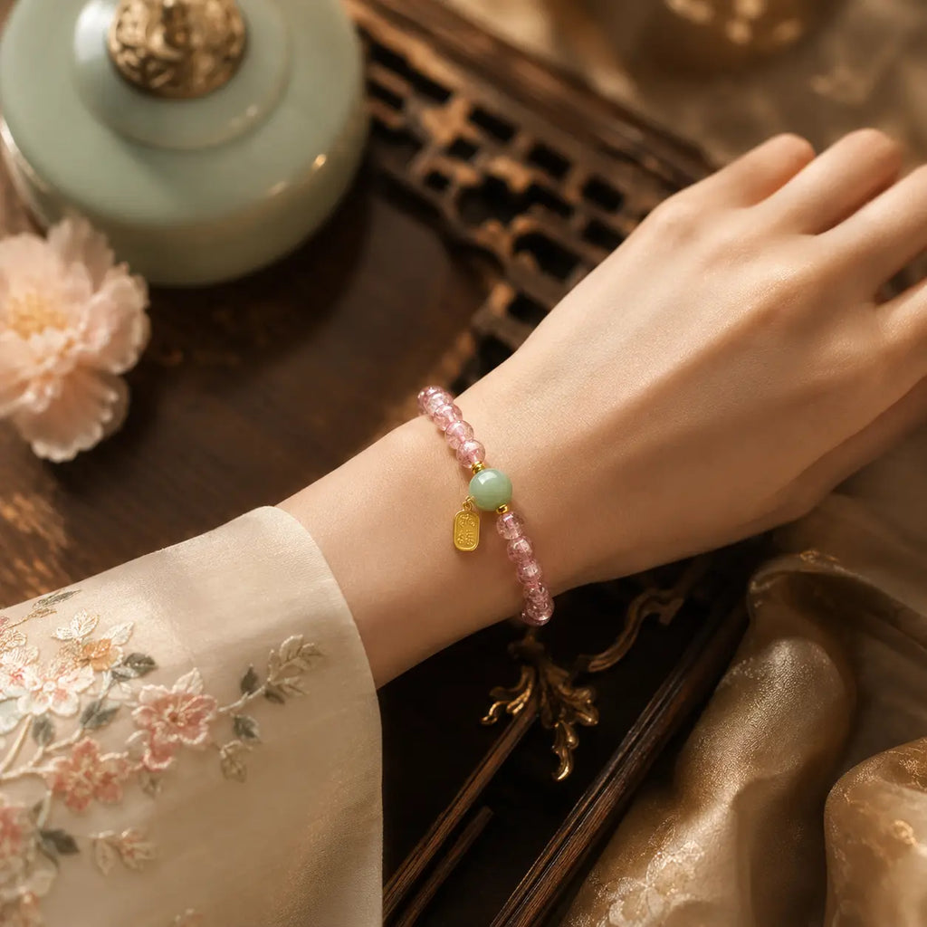 Blush Jade Fortune Bracelet