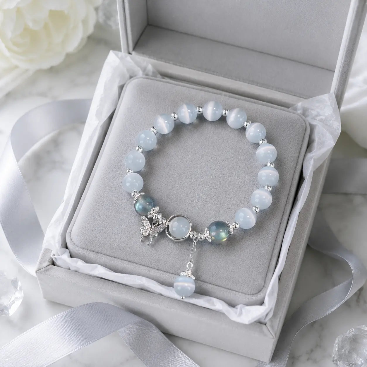 Moon Butterfly Jade Bracelet