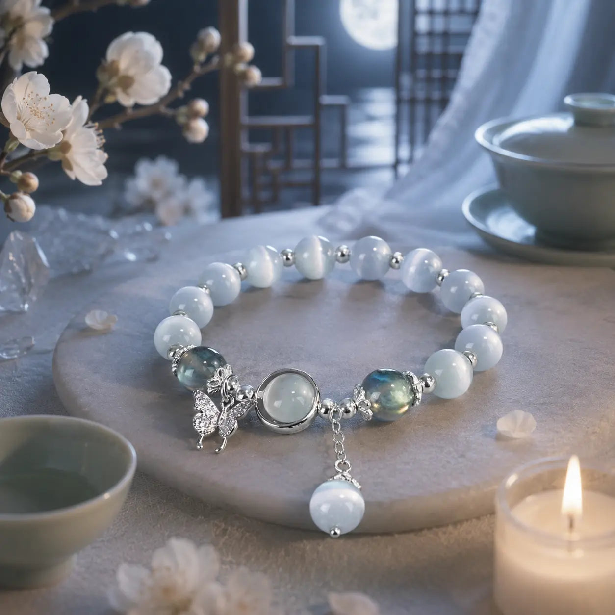 Moon Butterfly Jade Bracelet