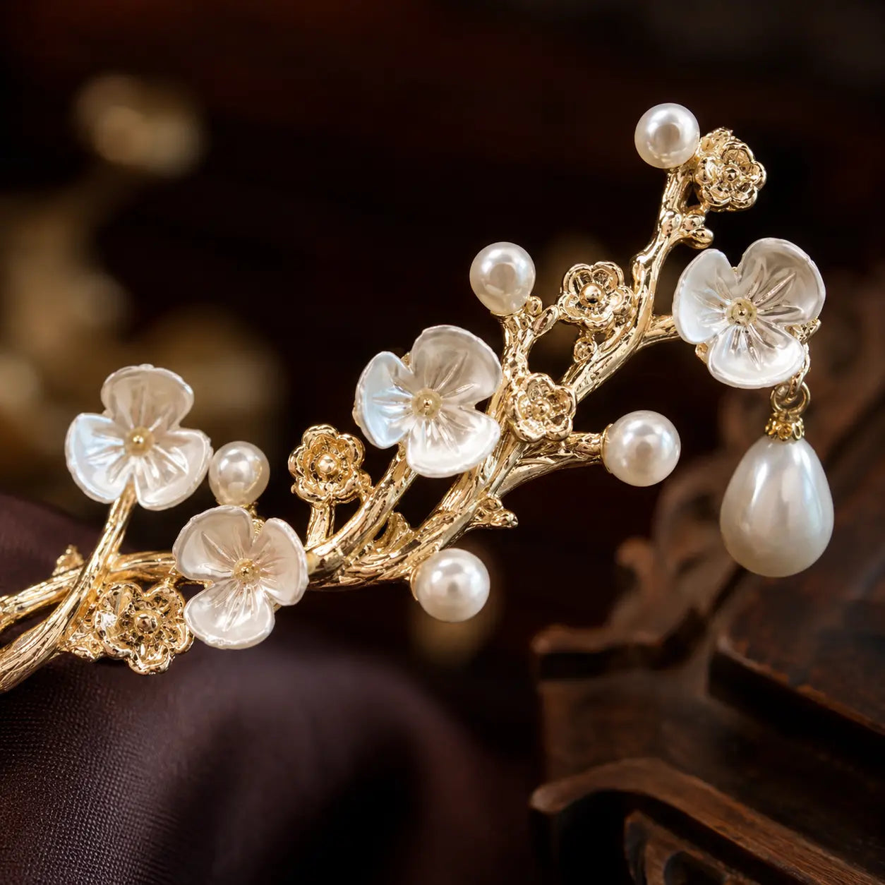 Imperial Plum Blossom Pearl Hair Stick
