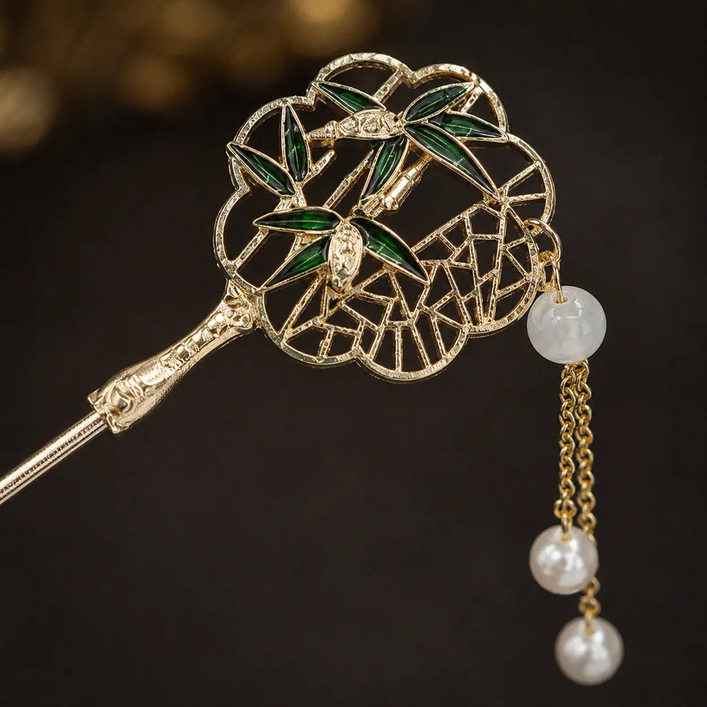 Moon Bamboo Pearl Hair Stick