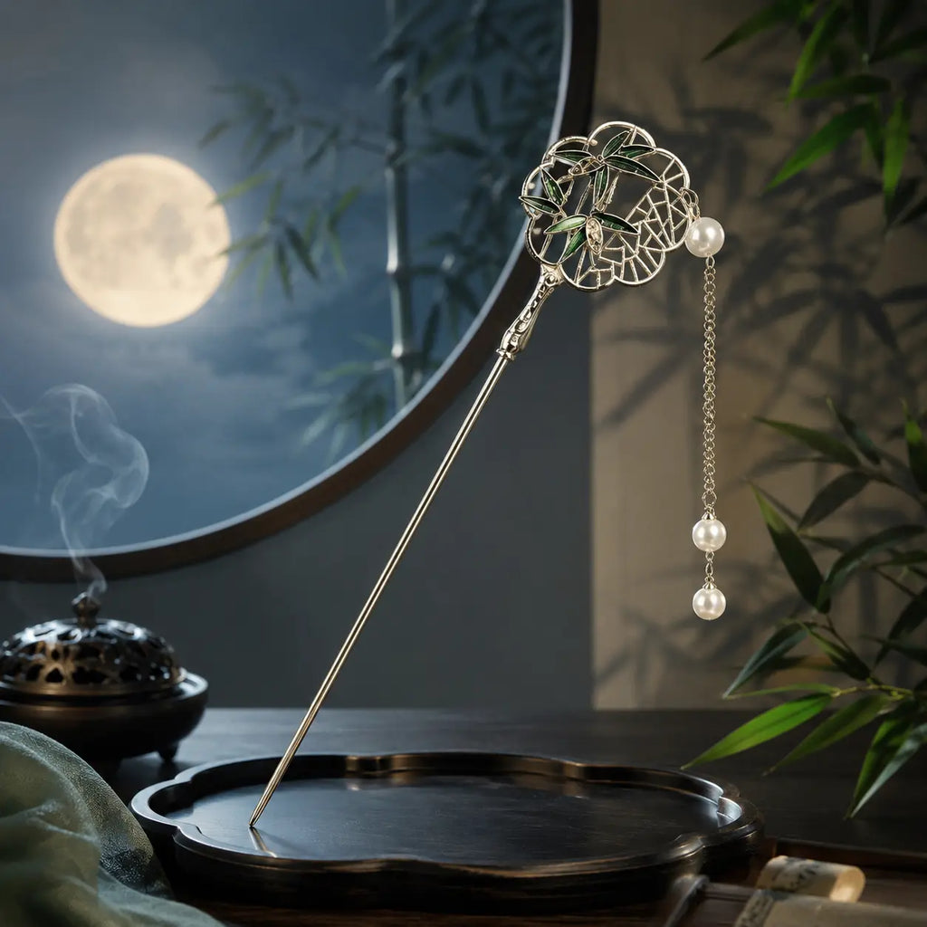 Moon Bamboo Pearl Hair Stick