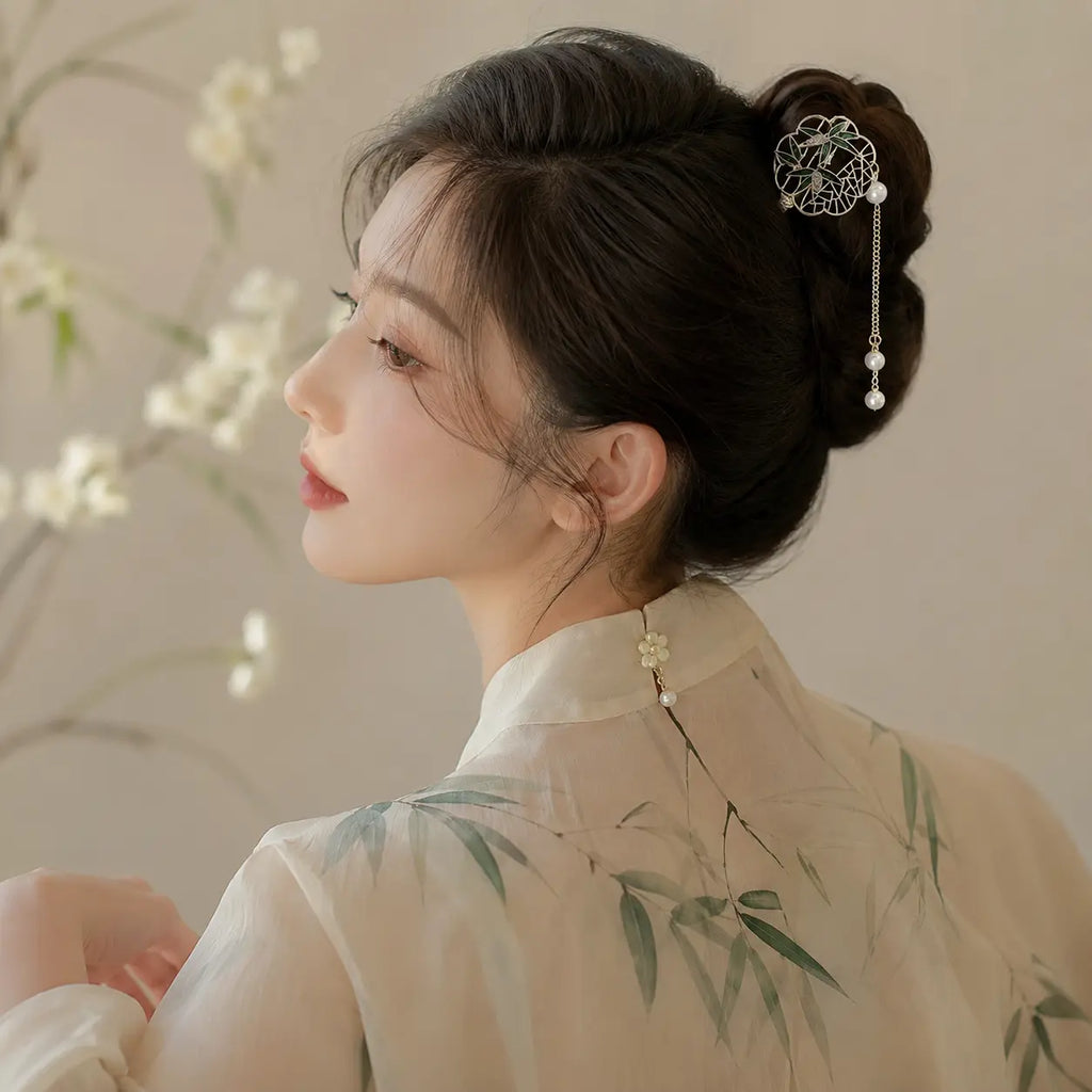 Moon Bamboo Pearl Hair Stick