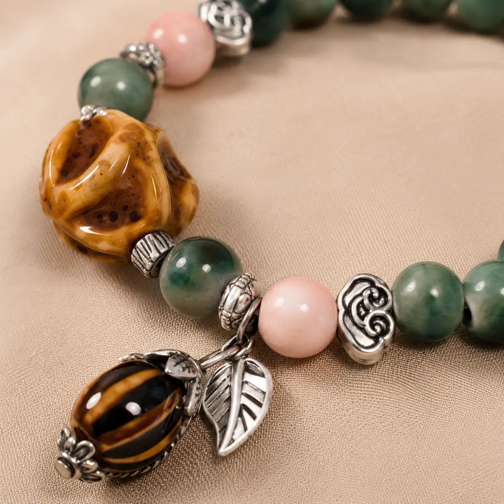 Jade Green Ceramic Charm Bracelet