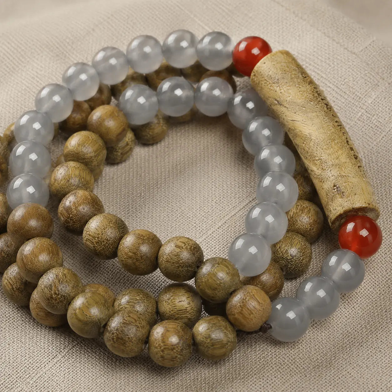 Green Sandalwood Chalcedony Wrap Bracelet