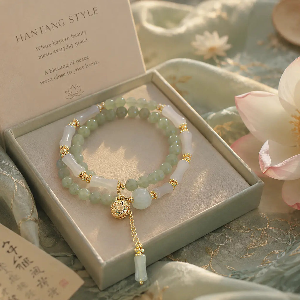 Celadon Jade-Tone Tassel Bracelet