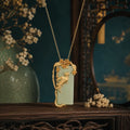 Golden Phoenix Jade-Inspired Pendant Necklace