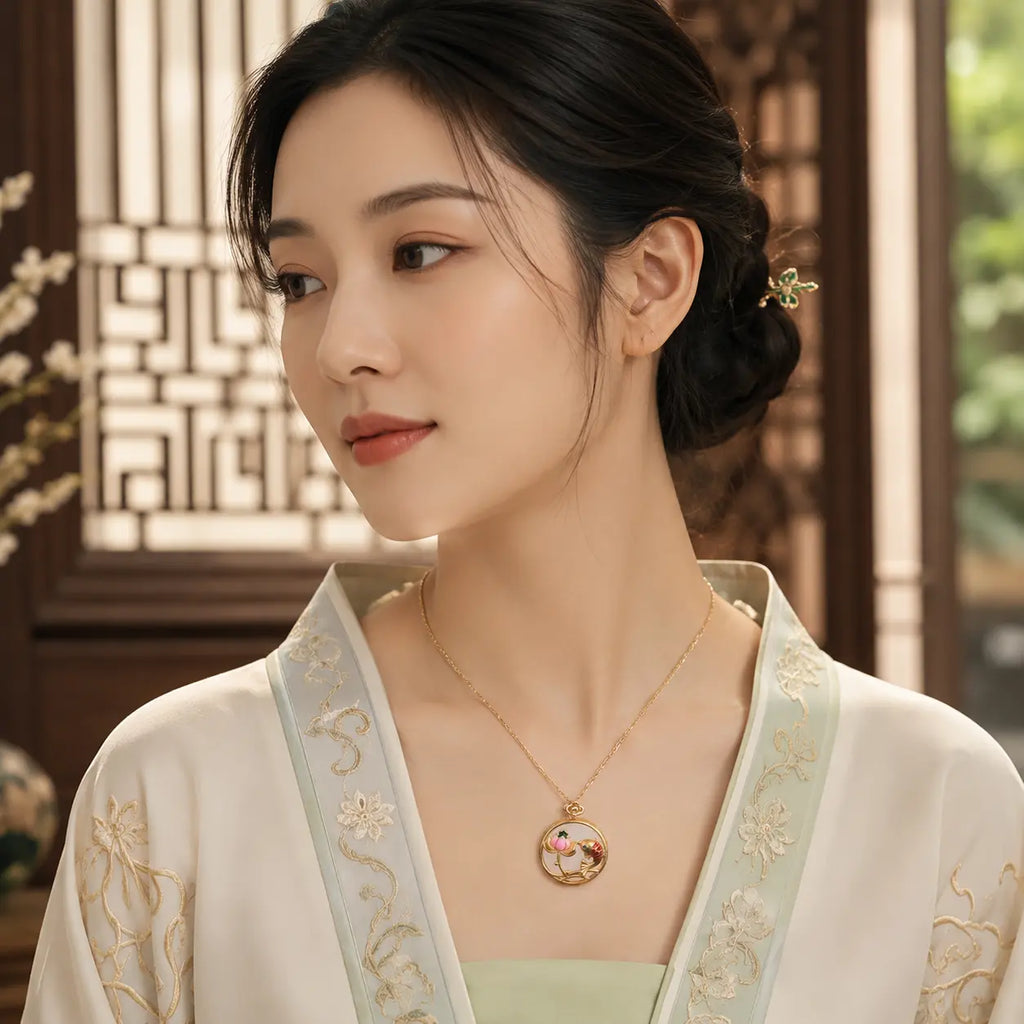 Imperial Lotus Koi Pendant Necklace