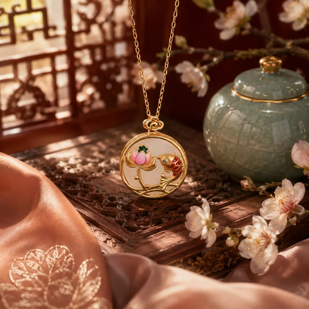 Imperial Lotus Koi Pendant Necklace
