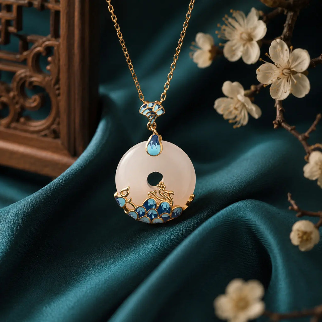Moon Wave Jade-Inspired Pendant Necklace