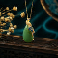 Phoenix Grace Jade-Inspired Pendant Necklace