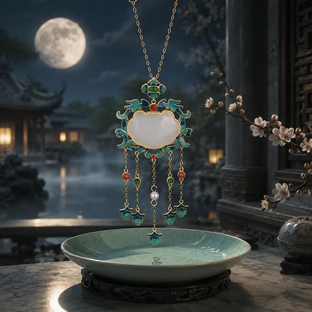 Imperial Koi Palace Lantern Pendant Necklace