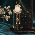Moonlit Jade Court Tassel Pendant Necklace