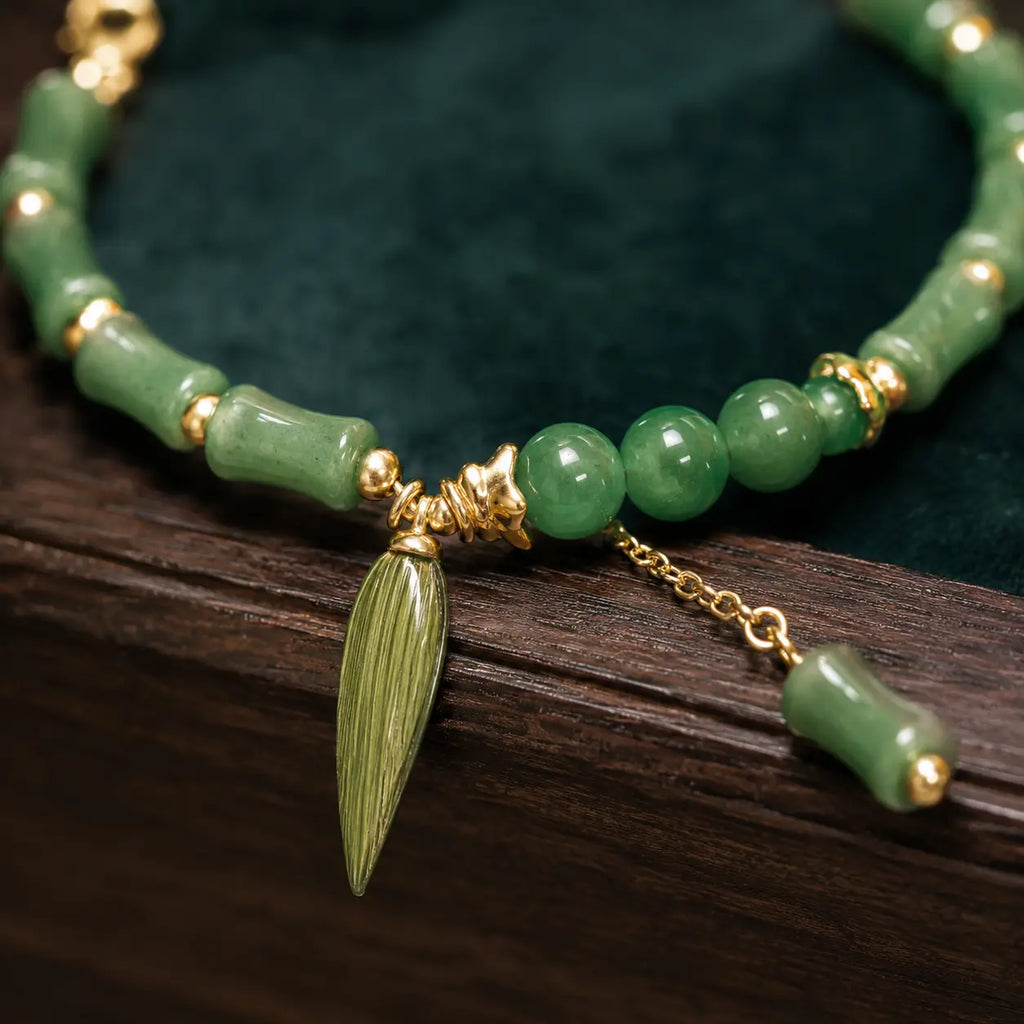 Emerald Bamboo Court Bead Bracelet