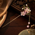 Blush Blossom Pearl Tassel Hairpin
