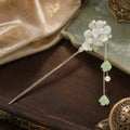Jade Petal Blossom Tassel Hairpin