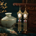 Empress Jade Court Tassel Drop Earrings