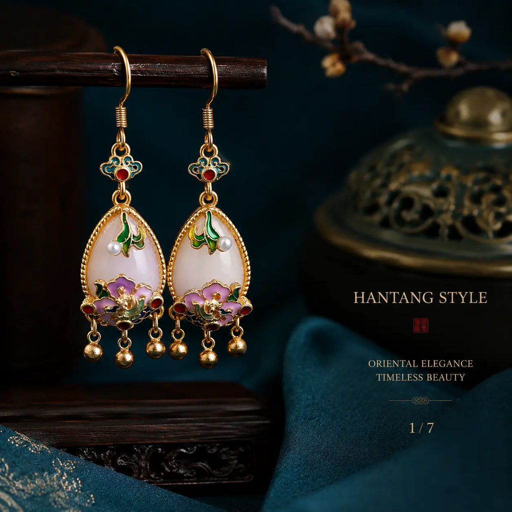 Lotus Dew Court Drop Earrings