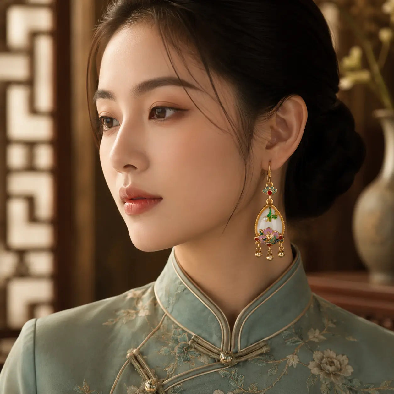 Lotus Dew Court Drop Earrings