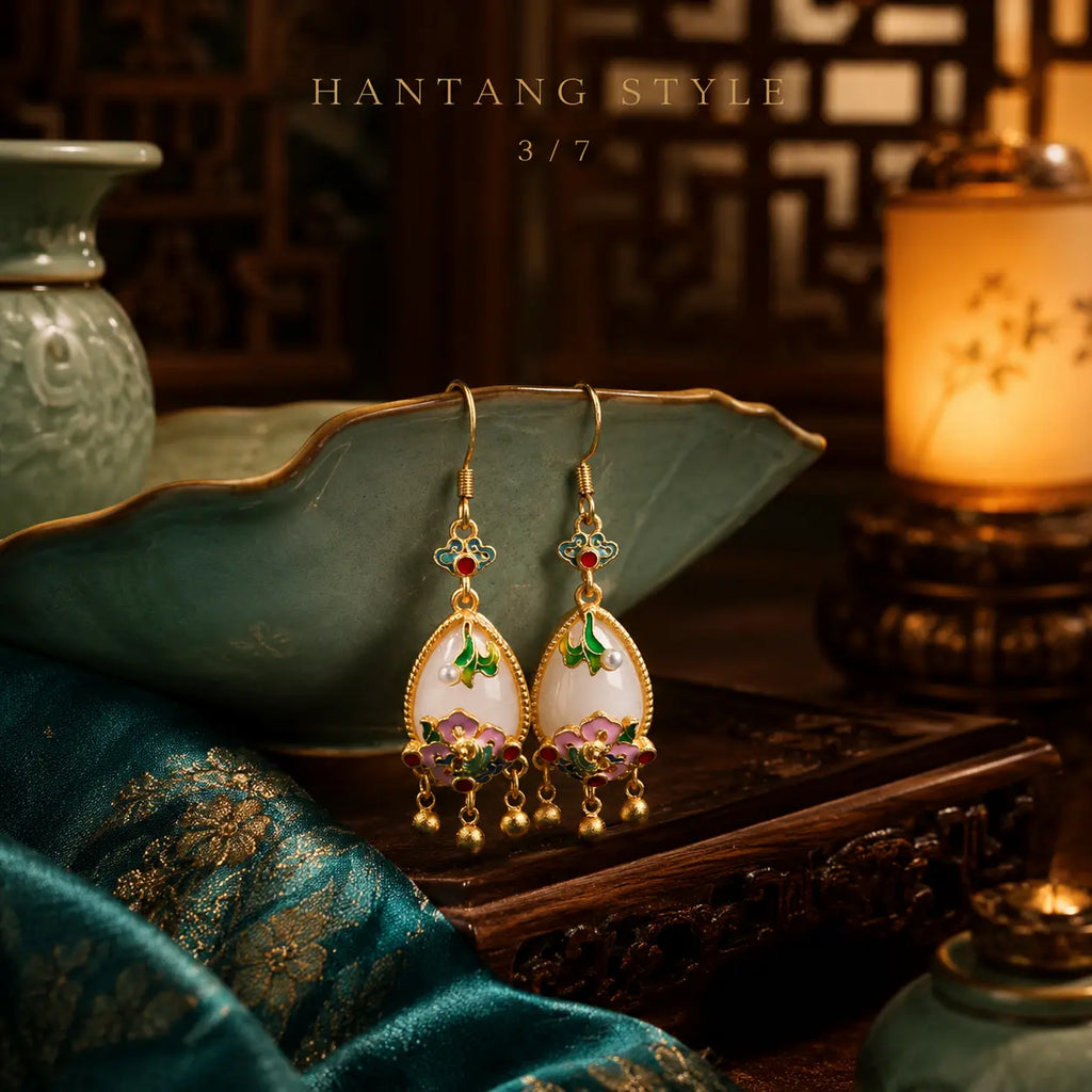 Lotus Dew Court Drop Earrings