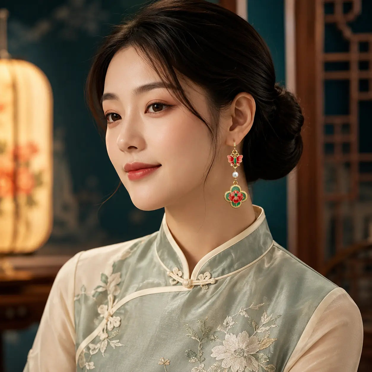 Butterfly Lotus Court Drop Earrings