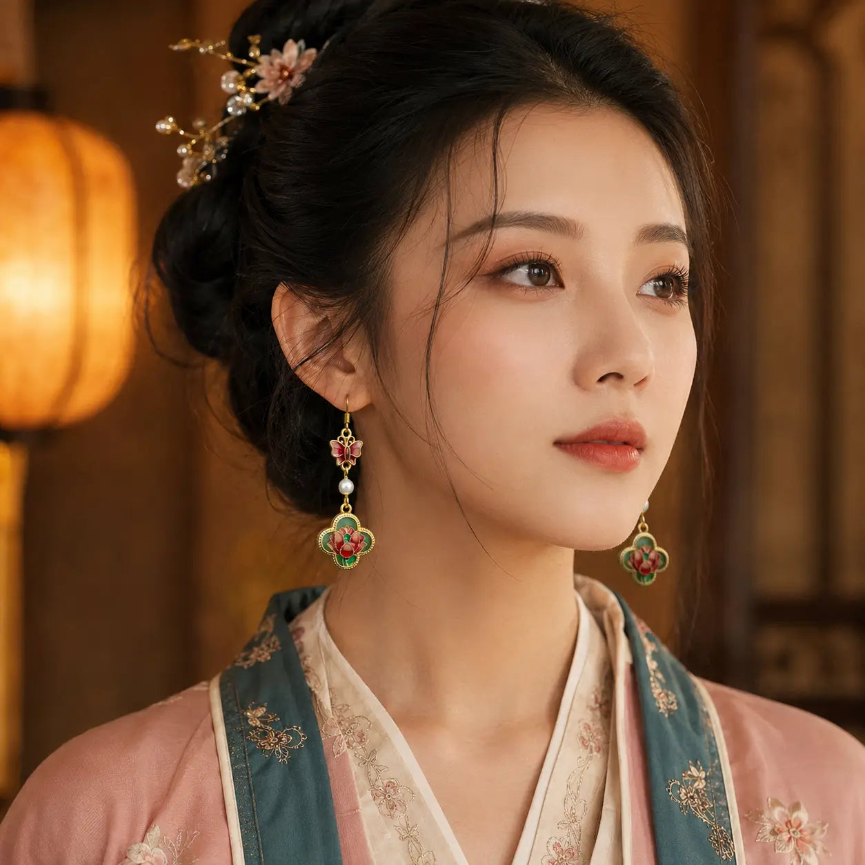 Butterfly Lotus Court Drop Earrings