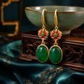 Imperial Lotus Jade Drop Earrings