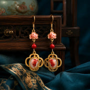 Gold-Tone Floral Drop Earrings for Romantic Styling