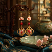 Gold-Tone Floral Drop Earrings for Romantic Styling