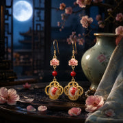 Gold-Tone Floral Drop Earrings for Romantic Styling