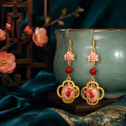 Gold-Tone Floral Drop Earrings for Romantic Styling