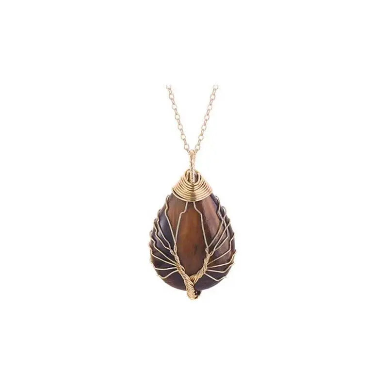 Amethyst Tree of Life Necklace — Spiritual Healing & Inner Peace Pendant HanTang Style