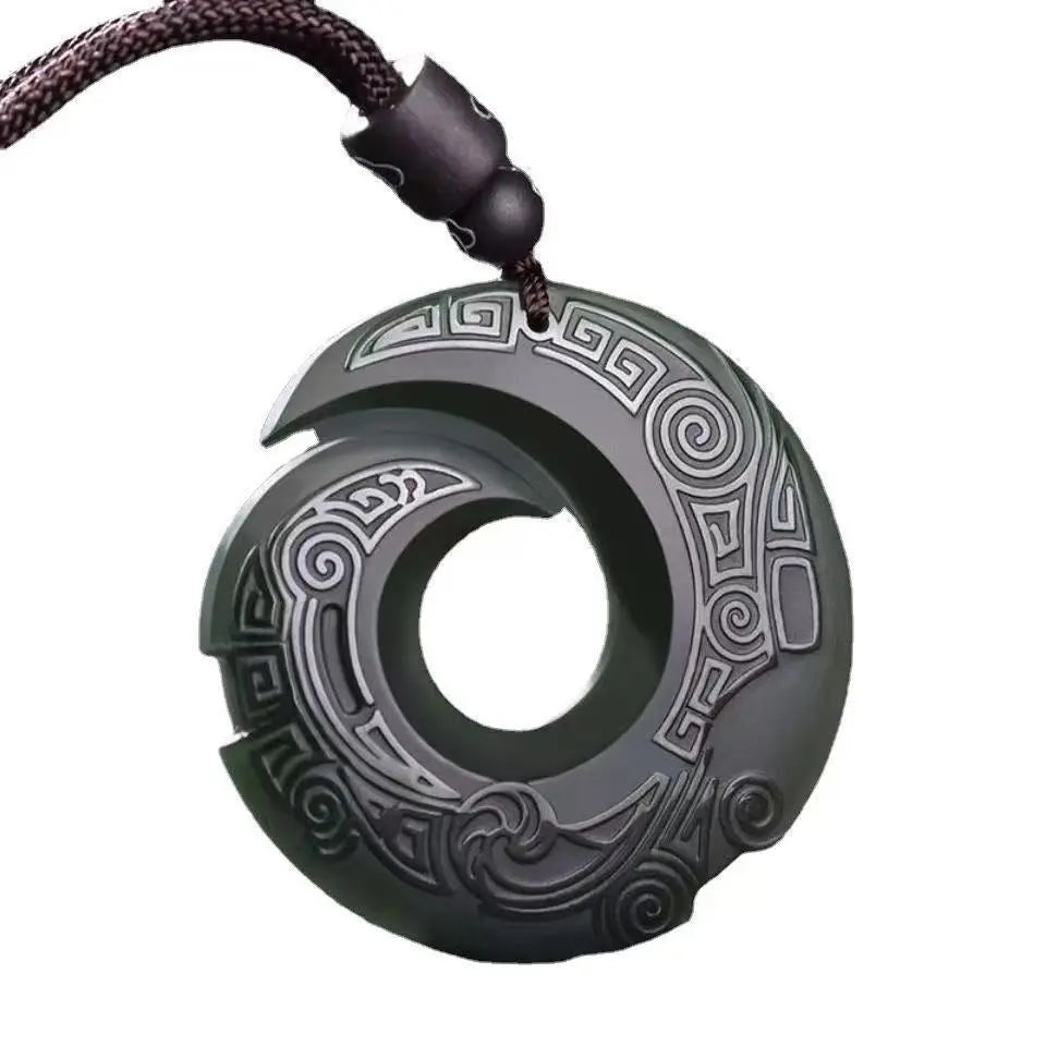 Handmade Eastern Jade Pendant Necklace – Spiritual Protection Amulet HanTang Style