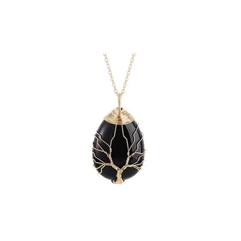 Amethyst Tree of Life Necklace — Spiritual Healing & Inner Peace Pendant HanTang Style